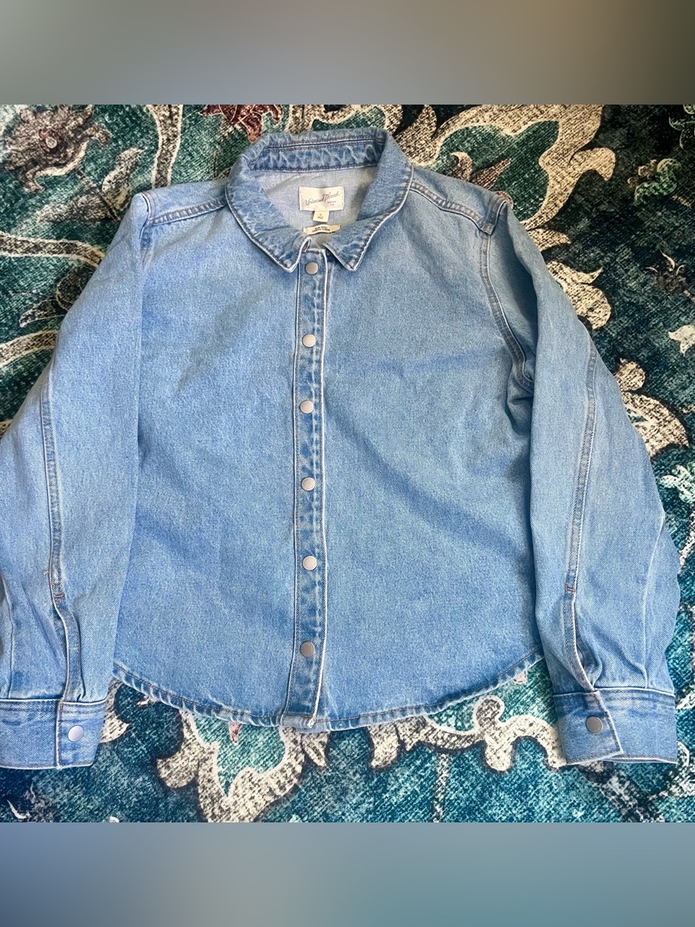 Classic Style Light Blue Denim Shirt Jacket - Women